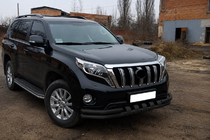 Toyota Land Cruiser Prado 150 2009-2023 Pare-buffle avant F3-31 Black (acier inoxydable) photo 3