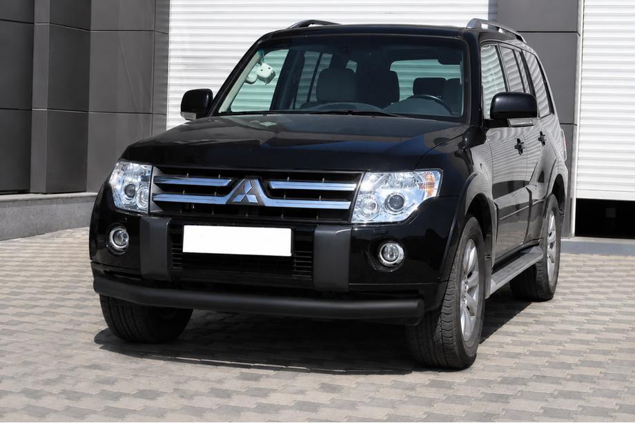 Mitsubishi Pajero Wagon III 1999-2006 Protection avant ST008 Black (inox) Photo 1