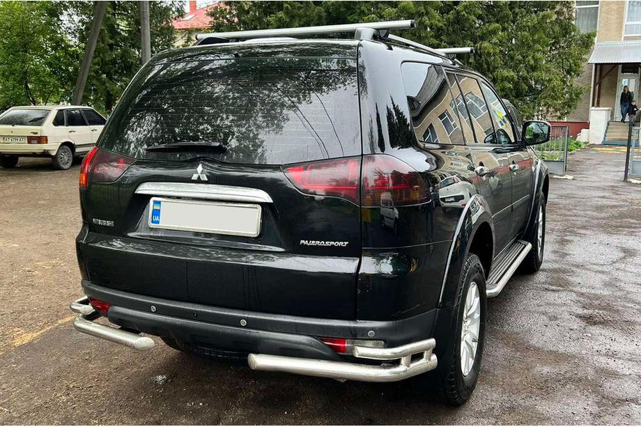 Mitsubishi Pajero Sport 2008-2015 Protection arrière AK003-Double (2 pcs, inox) Photo 1