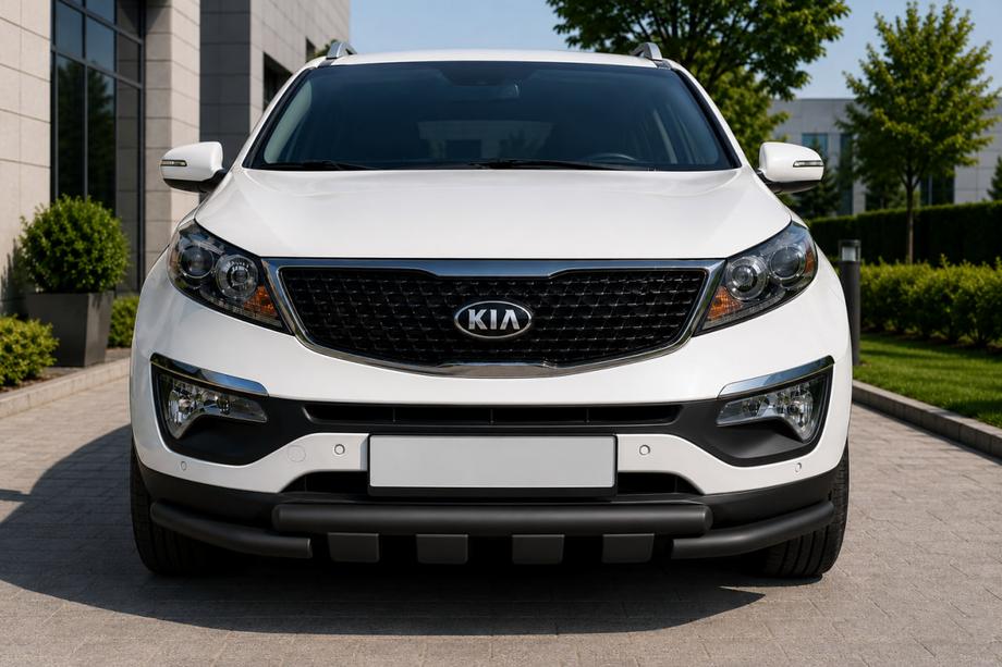Kia Sorento II XM 2009-2014 Pare-buffle avant ST009-15 Black (2013-2015, inox) Photo 1