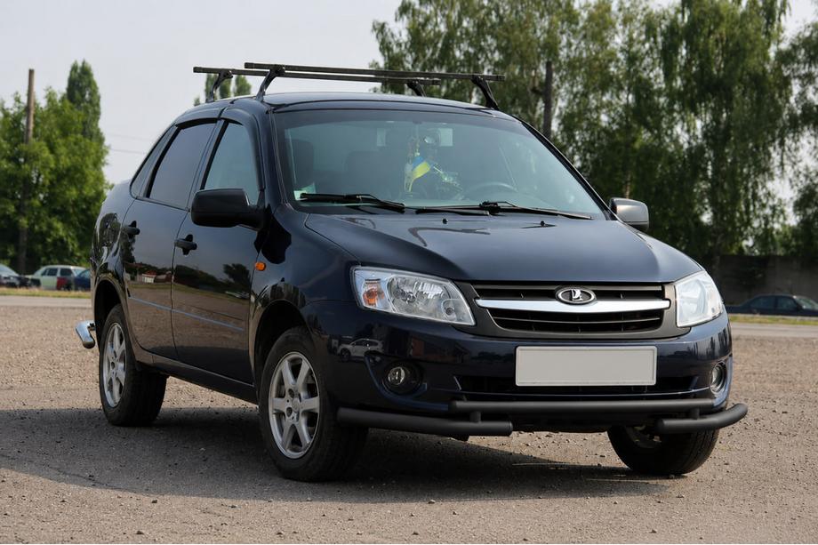 Lada Granta 2011- Pare-buffle avant ST009-2 Black (inox) Image