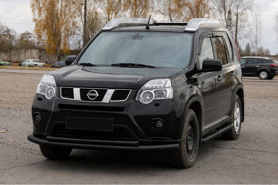 Nissan X-trail T31 2007-2014 Pare-buffle avant ST014 Black (inox) Photo 1