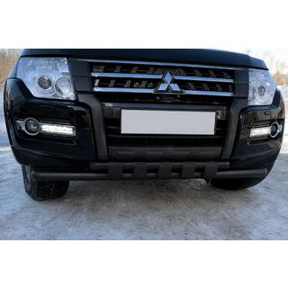 Pare-buffle avant ST015 Black (acier inoxydable) Mitsubishi Pajero Wagon IV 2006-2021 photo 1