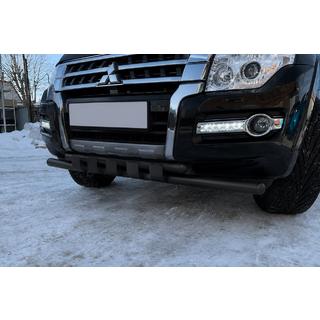 Pare-buffle avant ST015 Black (acier inoxydable) Mitsubishi Pajero Wagon IV 2006-2021 photo 2