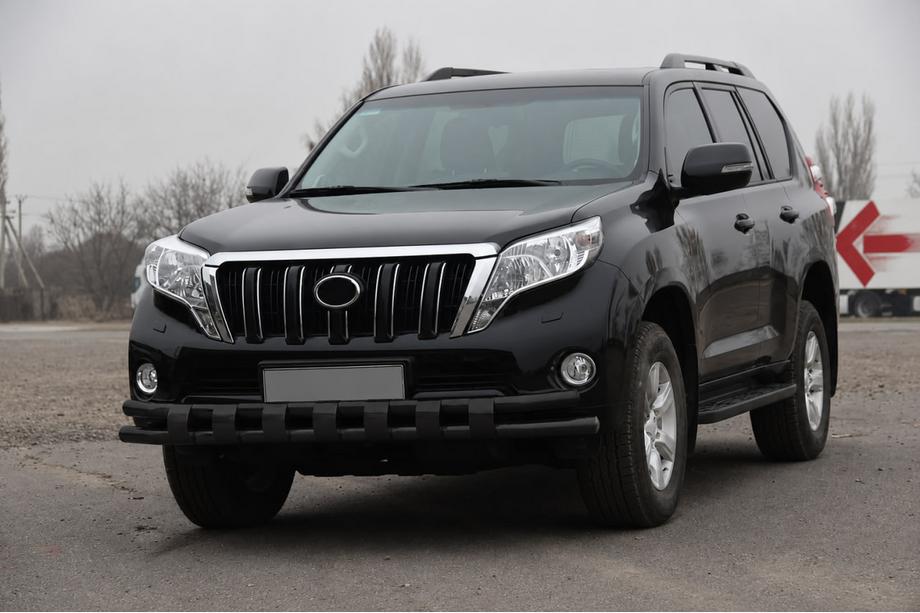Toyota Land Cruiser Prado 150 2009-2023 Pare-buffles avant ST016-2 Black (inox) Photo 2