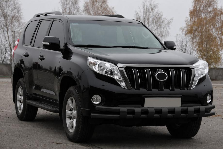 Toyota Land Cruiser Prado 150 2009-2023 Pare-buffles avant ST016-2 Black (inox) Photo 3