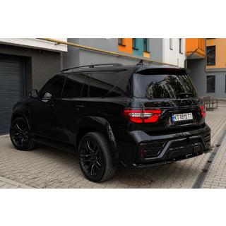 Barres longitudinales de toit noires (Aluminium) Nissan Patrol Y62 2010-2024 photo 1