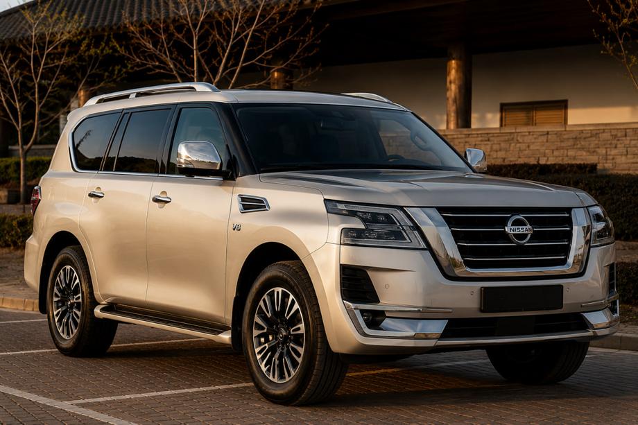 Nissan Patrol Y62 2010-2024 Barres de toit longitudinales grises (Aluminium) Photo 1