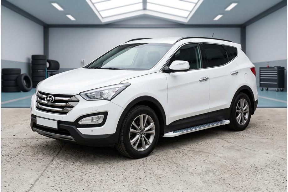 Hyundai Santa Fe 3 2012-2018 Marchepieds Latéraux Allmond White (2 pcs, Aluminium) Image