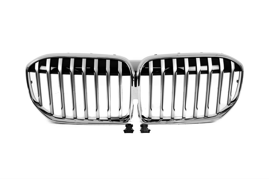 BMW 7 Series G11/G12 2015-2022 Grilles de calandre type haricots 1 barre (2019-2022, Chrome) Image