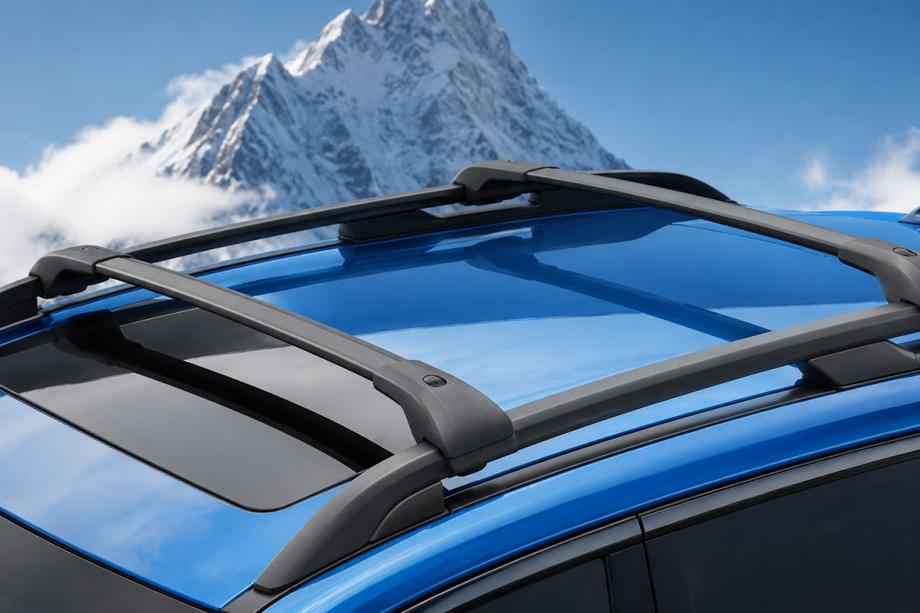 Subaru Forester 2013-2018 Barres de toit transversales noires pour rails de toit OEM (Aluminium) Photo 1
