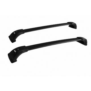 Barres de toit transversales noires pour rails de toit OEM (verrouillables, aluminium) Toyota Highlander 2013-2019