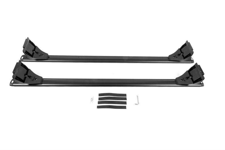 Jeep Wrangler 2007-2017 Barres de toit transversales noires OEM (verrouillables, aluminium) Photo 6
