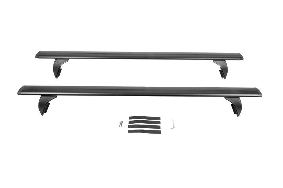 Jeep Wrangler 2018- Barres de toit transversales noires OEM (verrouillables, aluminium) Photo 2
