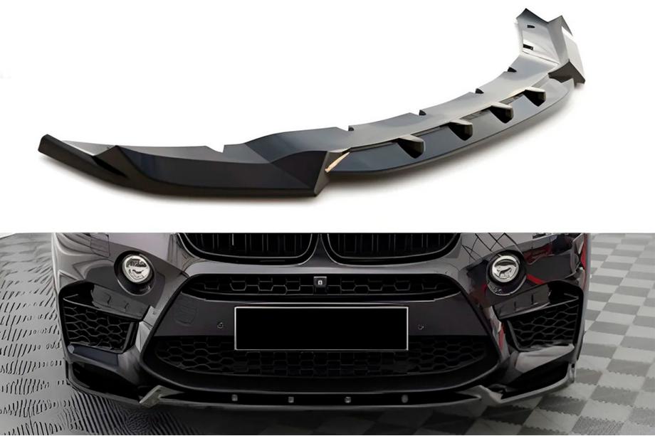 BMW X6 F16 2014-2019 Lame avant DPT V-2 (Pour X6M F86, Noir brillant) Photo 1