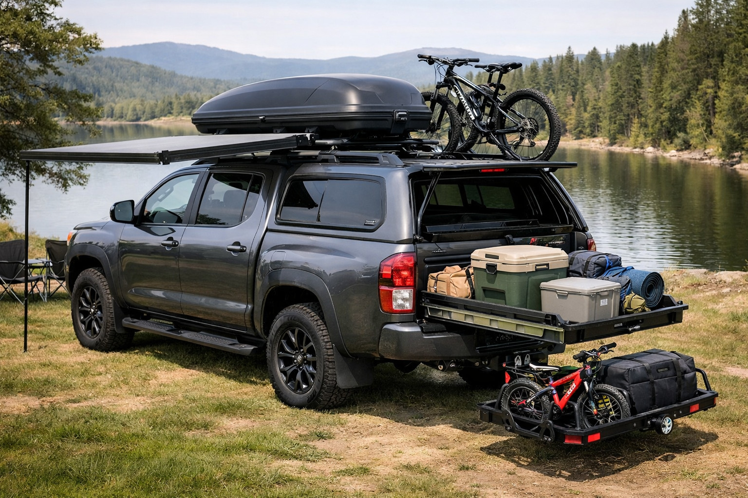 Que monter sur un pick-up pour partir en famille, pas seulement pour l’image
