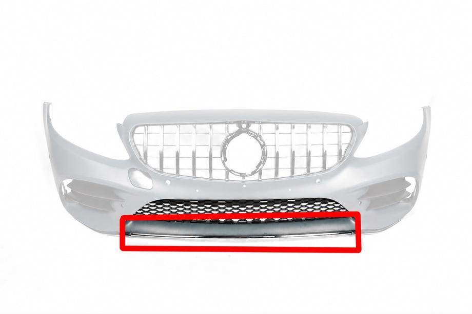Mercedes C-class W205 2014-2021 Baguette chromée de pare-chocs (AMG Line 2018-2021) Photo 1