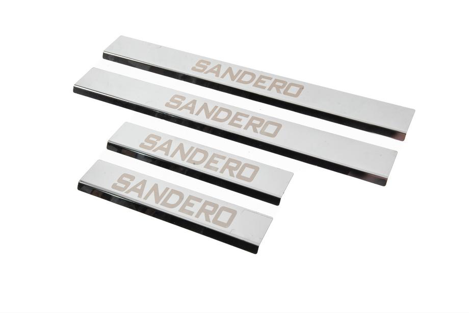 Renault Sandero 2013-2022 Seuils de porte Carmos V3 (4 pcs, Inox) Photo 2