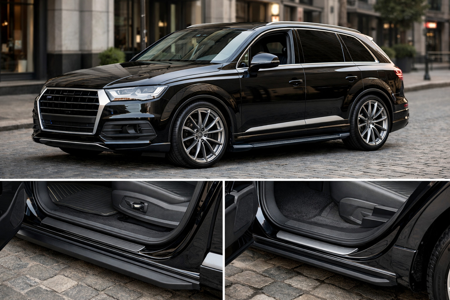 Upgrade de départ Audi Q7 en ville : hauteur, confort, seuils propres
