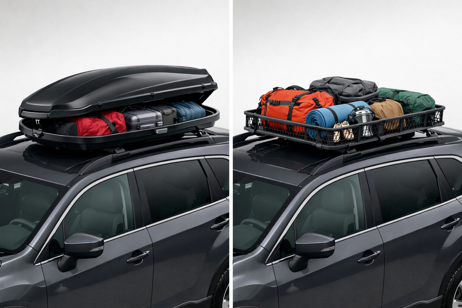 Quelle option pour bagages et équipement : coffre de toit ou panier de toit