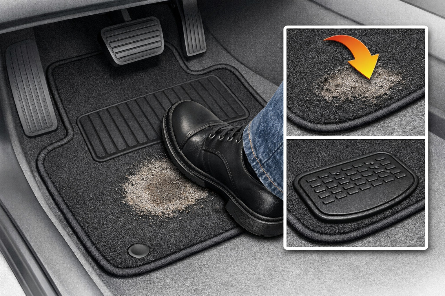 Pourquoi le tapis côté conducteur s’use sous le talon et comment l’éviter