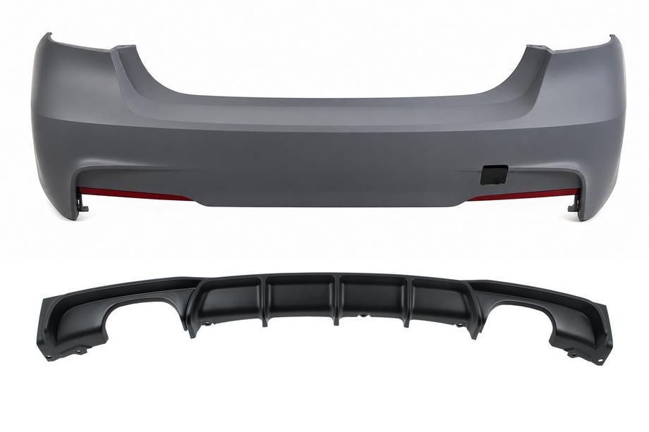 BMW 3 Series F30/F31 2012-2019 Pare-chocs arrière avec diffuseur pour double sortie d’échappement des deux côtés M-Sport (pour F30) Photo 1