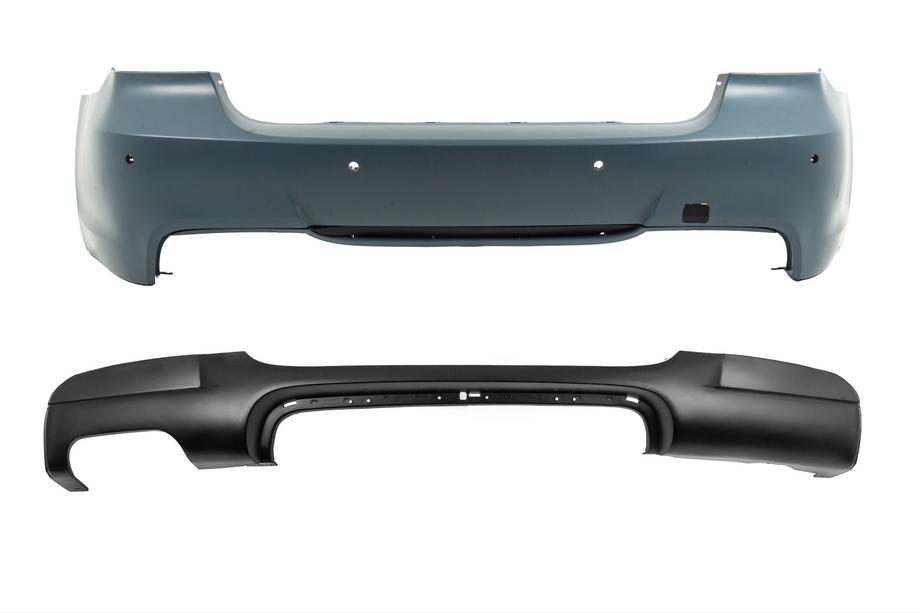 BMW 3 Series E90/E91 2005-2011 Pare-chocs arrière avec diffuseur pour double sortie d’échappement d’un seul côté M-Sport (pour E90 2008-2011) Image