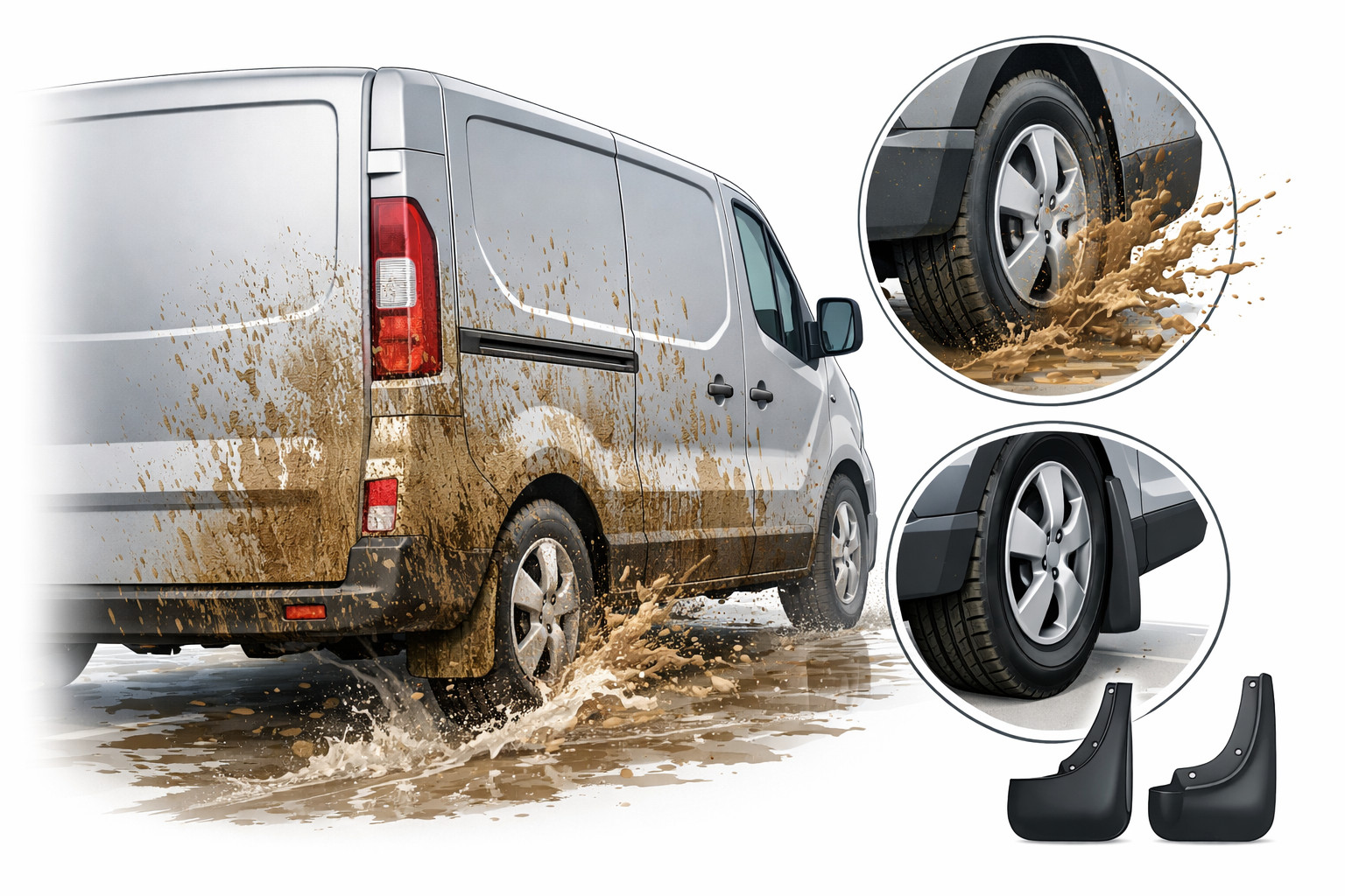 Pourquoi le Renault Trafic est couvert de saletés après la pluie et quels bavettes choisir