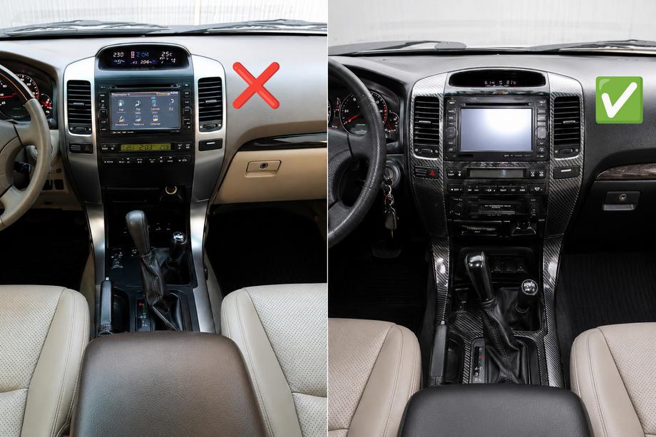 Toyota Land Cruiser Prado 120 2002-2009 Kit d’upgrade intérieur (habillages de tableau de bord) pour Lexus GX460 2023 Style Photo 3