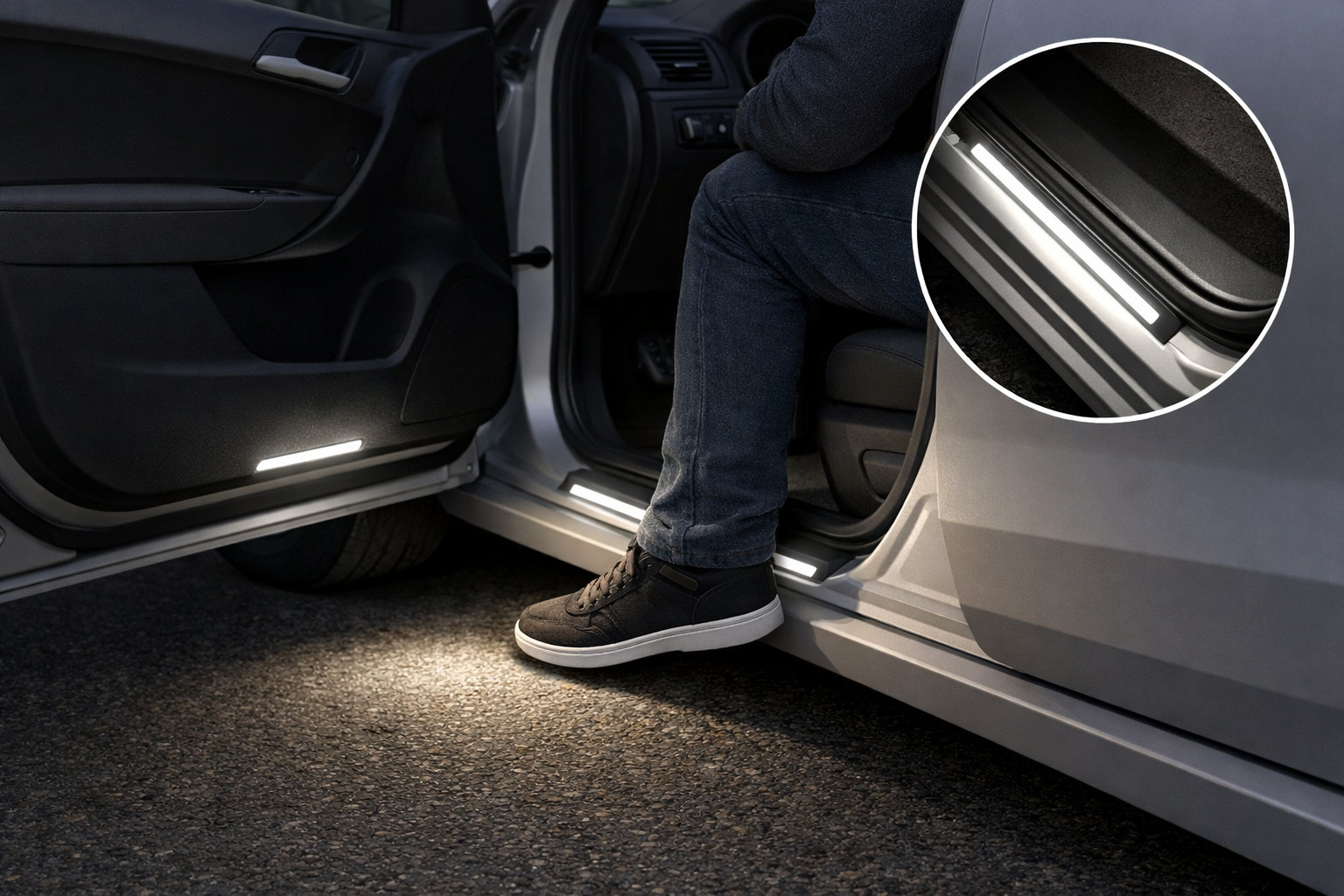 Pourquoi monter en voiture la nuit est gênant et comment l’éclairage de seuils aide