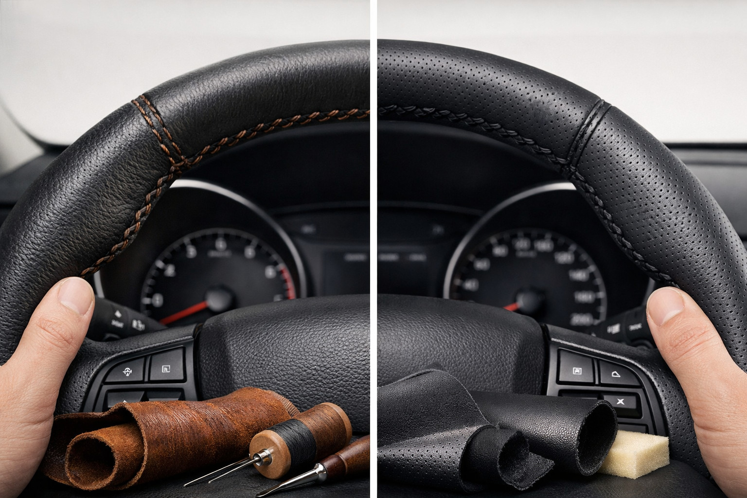 Housse de volant : cuir naturel ou simili pour rouler au quotidien