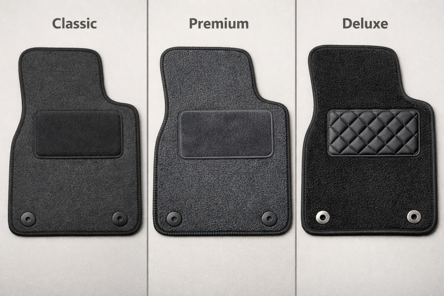 Tapis textiles Classic, Premium ou Deluxe : quel niveau choisir
