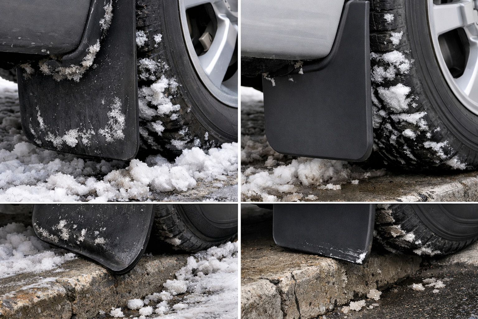 Bavettes en caoutchouc ou en plastique : lesquelles résistent le mieux à la neige et aux trottoirs
