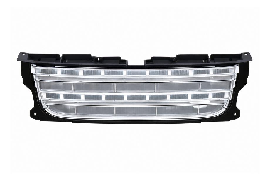 Land Rover Discovery III 2004–2009 Calandre (restylage D4→D4) cadre noir / grille argentée Image