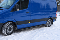 Volkswagen Crafter 2006-2016 Marchepieds lateraux Premium Black (2 pcs, acier inoxydable) d60, Long/ExtraLong photo 1