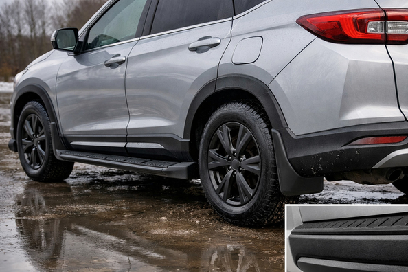 Que monter sur la voiture sous la pluie et la gadoue pour moins salir la carrosserie Photo 1