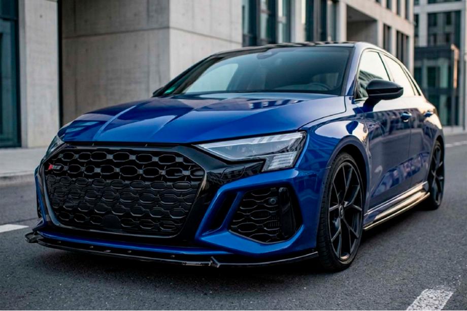 Audi A3 2020- Lame/lip avant de pare-chocs avant Lip DPT V2 (pour RS3, 2020-2024, noir brillant) Image