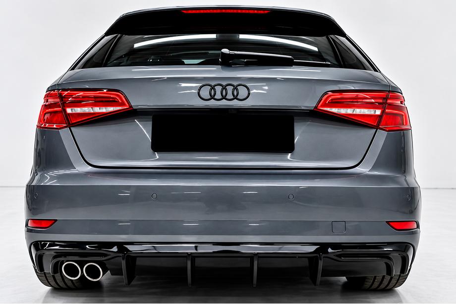 Audi A3 2012-2020 Diffuseur arrière DPT (2016-2020, SD, noir brillant) Image