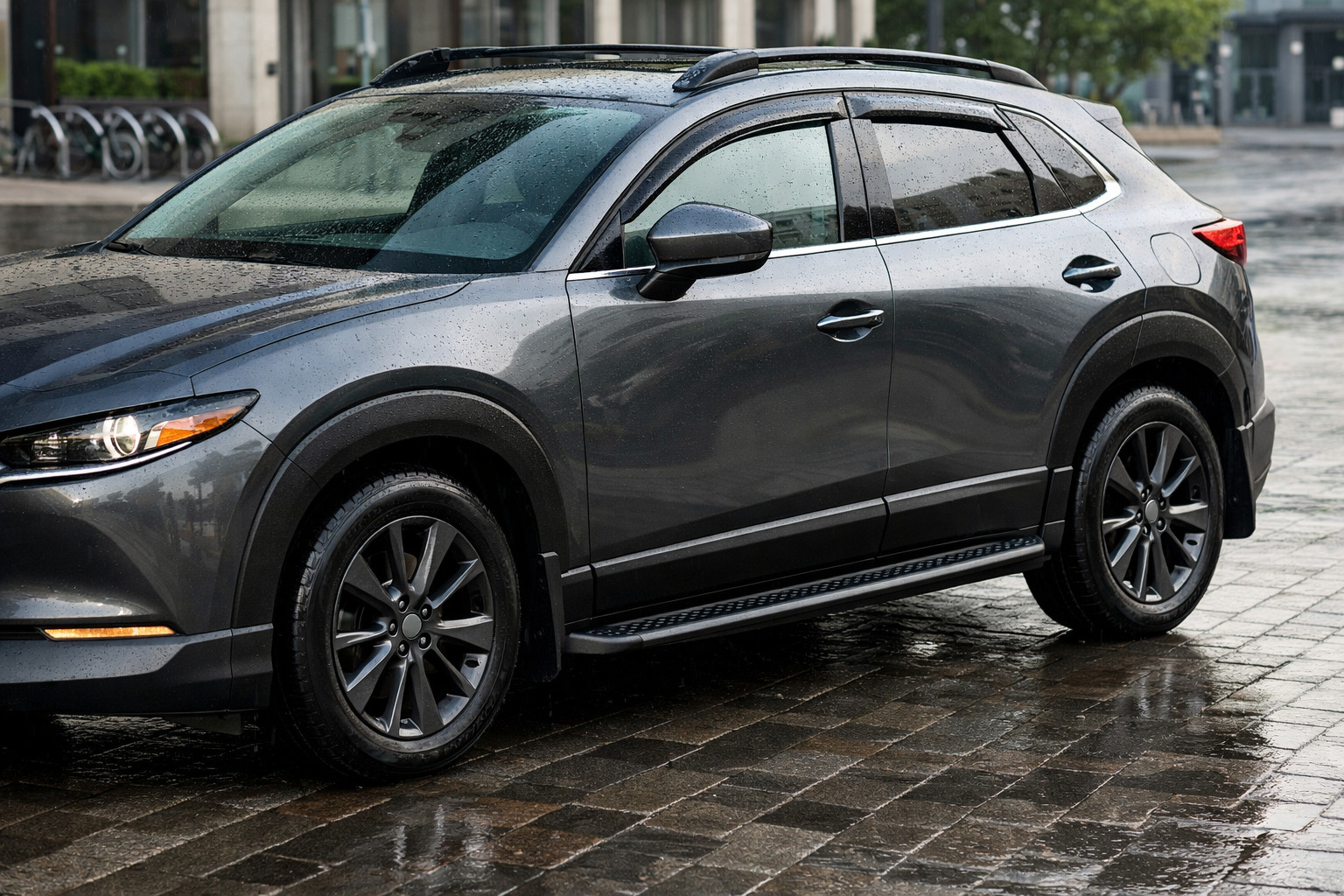 Pack d’améliorations Mazda CX-30 pour la ville, la pluie et des bas de caisse propres