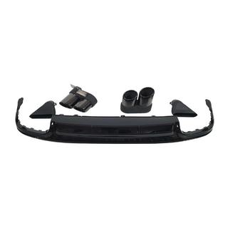 Diffuseur arrière avec embouts d’échappement S-Style Silver (pour S / S-Line) Audi A6 C8 2018–2025