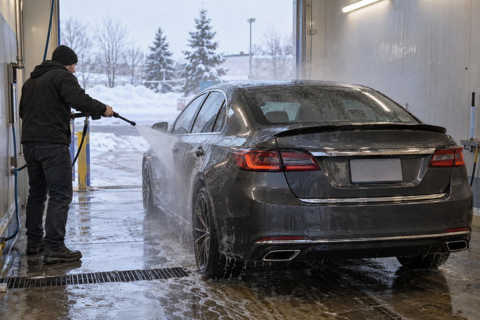 Lavage auto en hiver et tuning : kit carrosserie, chromes, spoiler — permis ou non