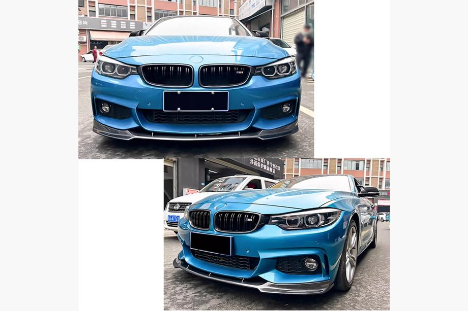 BMW 4 Series F32/F33/F36 2012-2020 Lame avant pare-chocs Lip V4 (pour M-Sport, Carbone) Photo 2