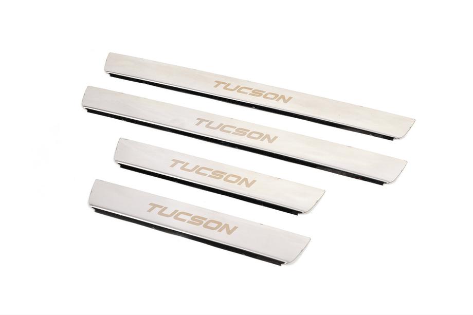 Hyundai Tucson JM 2004- Seuils de porte inox Carmos (4 pcs) Photo 2