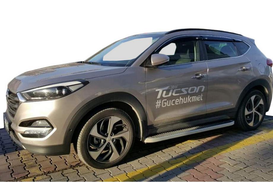 Hyundai Tucson TL 2016-2021 Marchepieds Latéraux Tayga Grey (2 pcs, Aluminium) Image