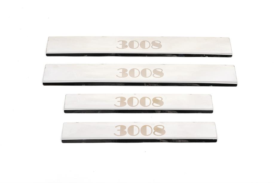 Peugeot 3008 2008-2016 Seuils de porte Carmos (4 pcs, acier inoxydable) Photo 1