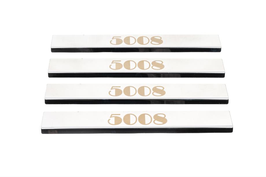 Peugeot 5008 2009-2016 Seuils de porte inox (Carmos, 4 pcs, acier inoxydable) Image