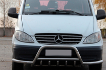Mercedes Viano 2004-2014 Pare-buffle WT003-Plus avec Barres Latérales (Inox) photo 1