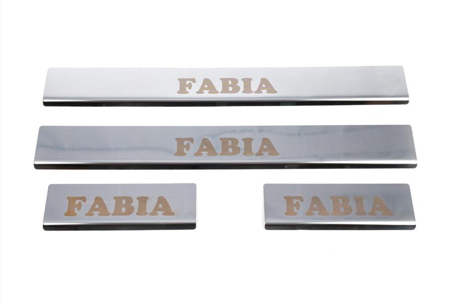 Skoda Fabia 2000-2007 Seuils de porte Carmos (4 pcs, inox) Photo 4