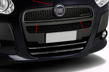 Fiat Doblo II 2010-2022 Cache de calandre (2010-2015, Supérieur, Acier inoxydable) photo 1