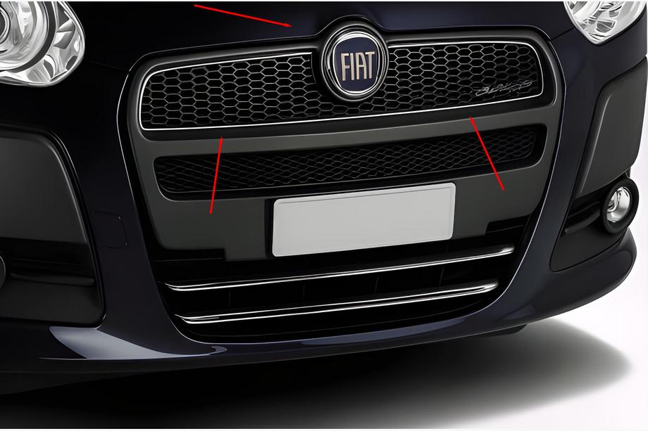 Fiat Doblo II 2010-2022 Cache de calandre (2010-2015, Supérieur, Acier inoxydable) Image
